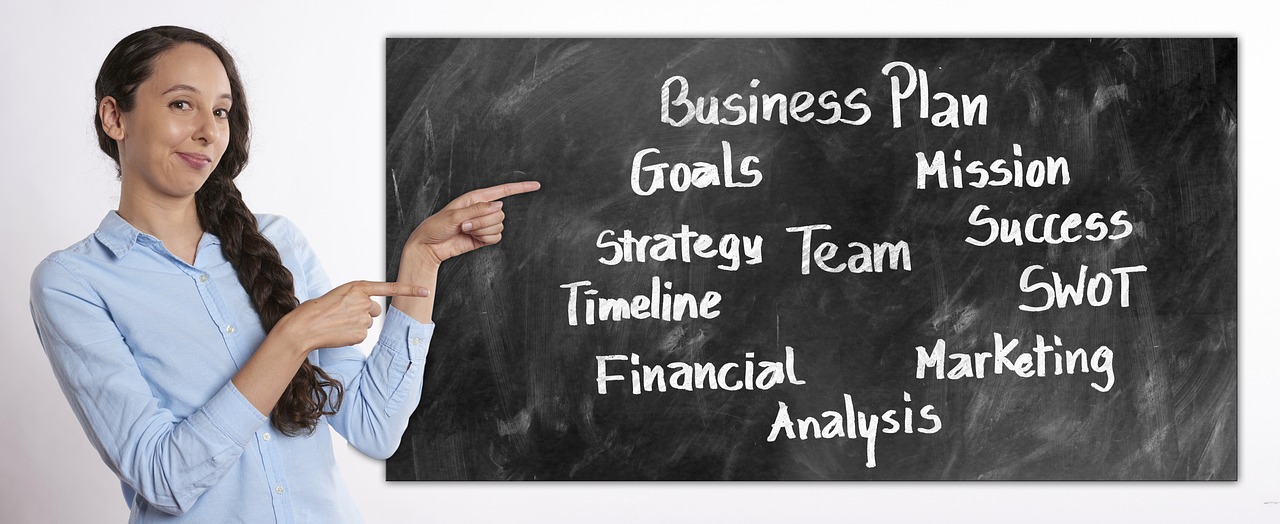 Business, Businesswoman, Board image, financial goals