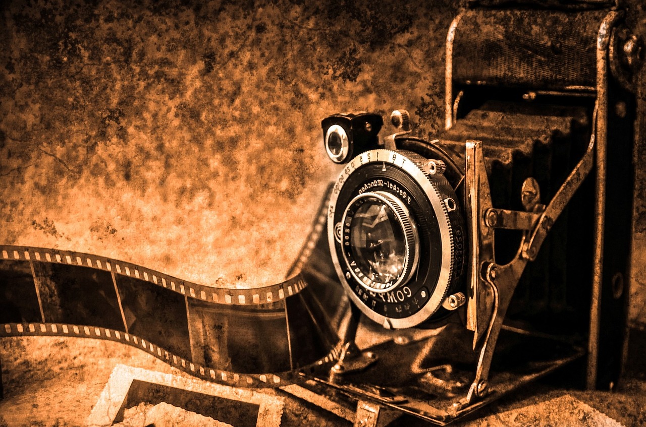 Camera, Film, Vintage image.