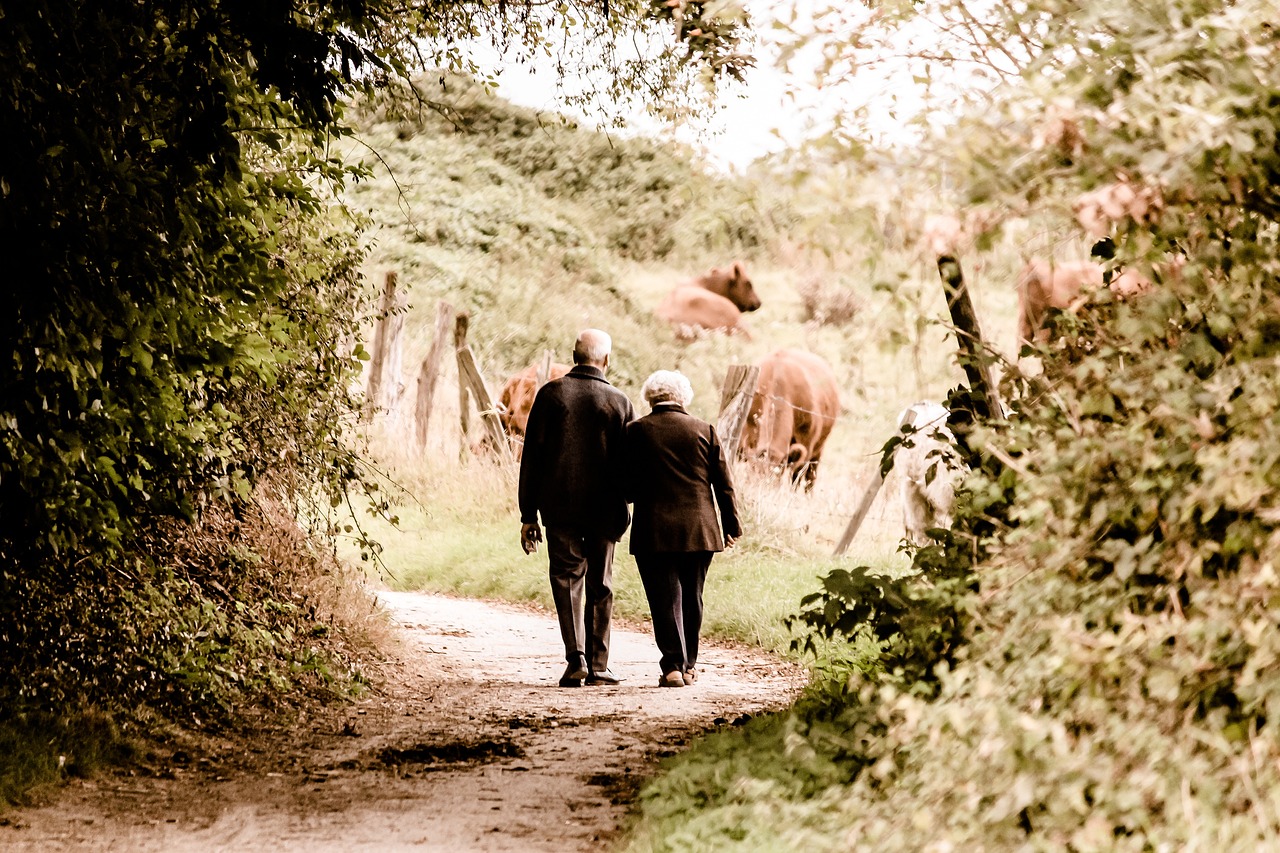 Elderly, Couple, Walking image.