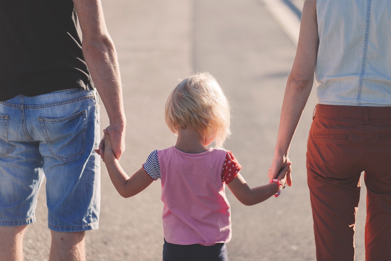 Family, Holding hands, Parents image