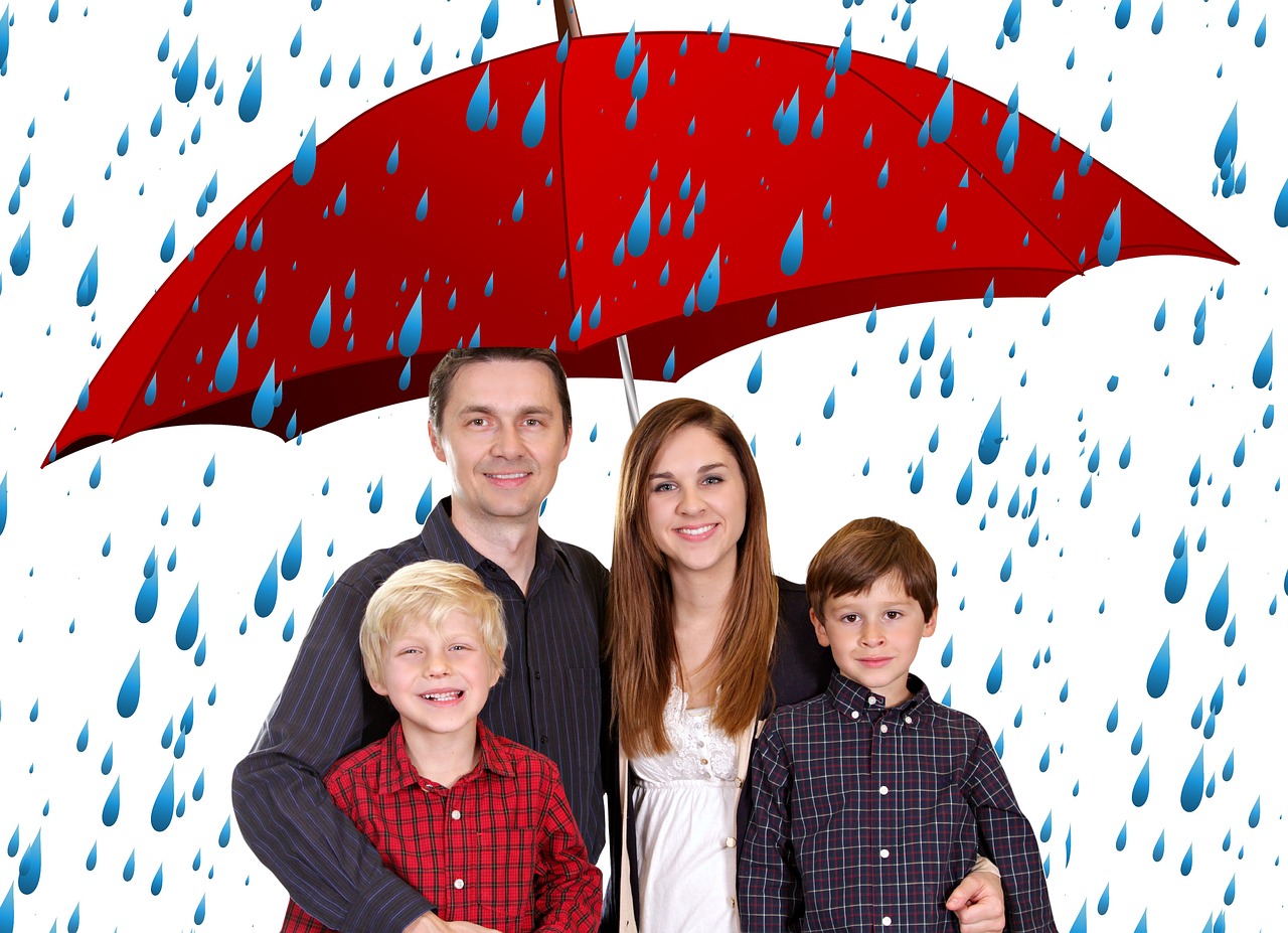Family, Umbrella, People image