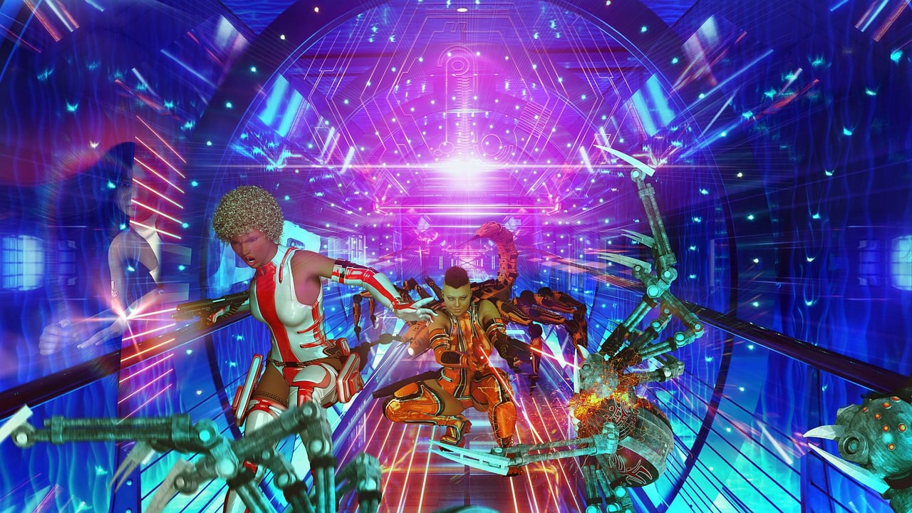 different gaming characters with metaverse in the background