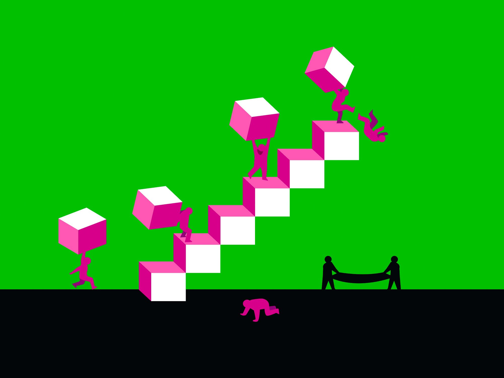 illustration showing creative destruction