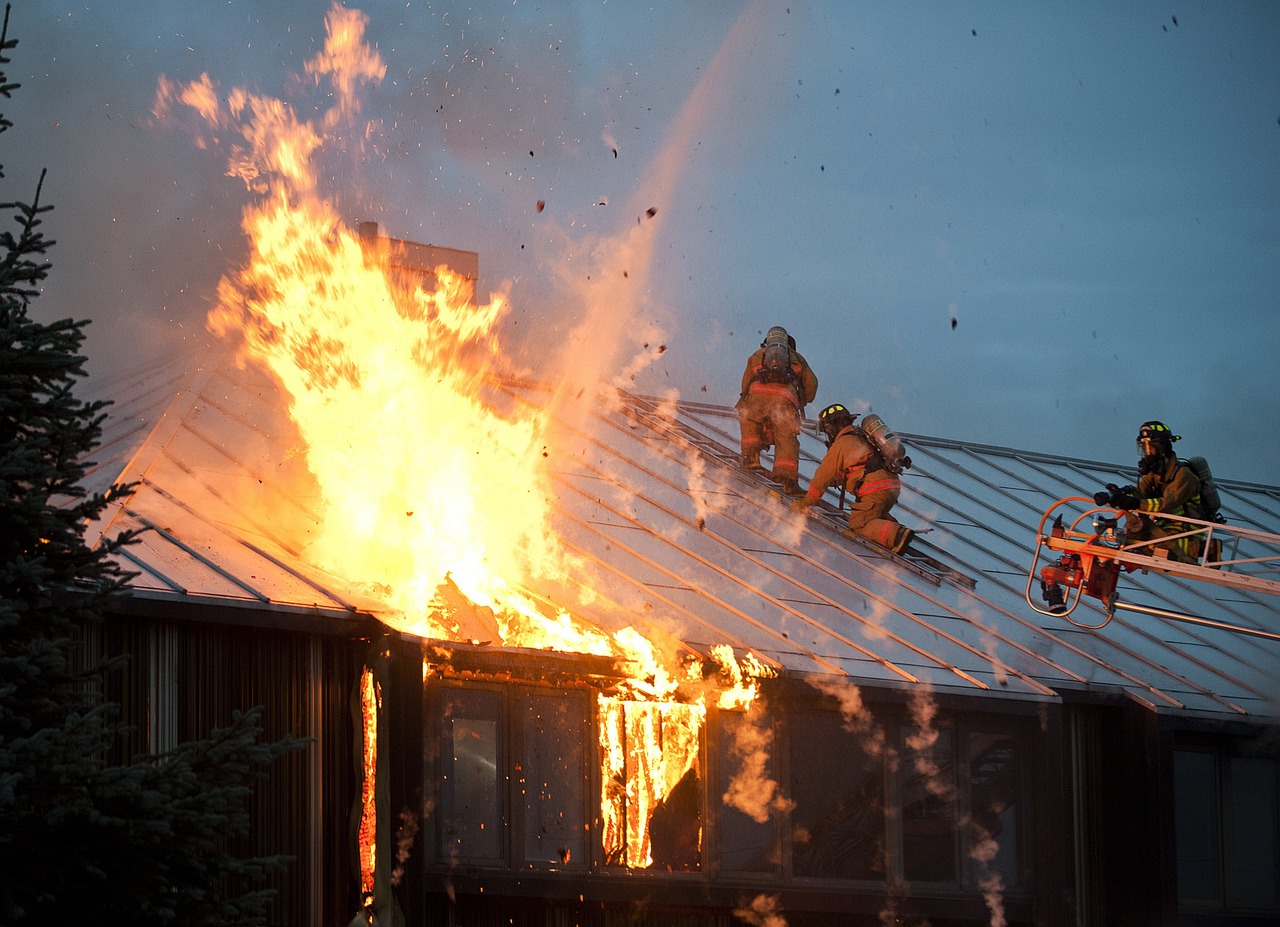 Fire, Flames, Building image.