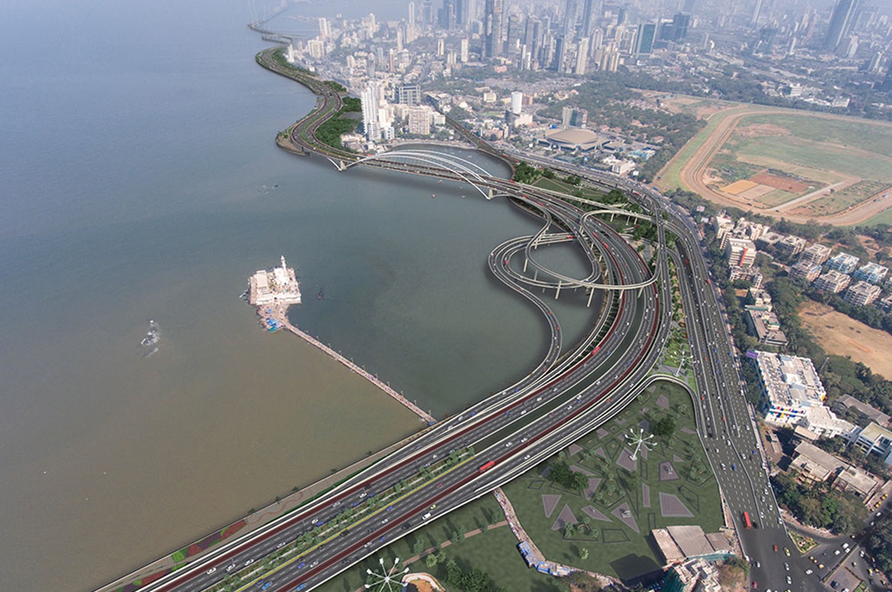 Haji Ali Interchange of Mumbai Coastal Road -relates to Maharashtra Infrastructure Triumphs Giant Leap-Northbound Launch