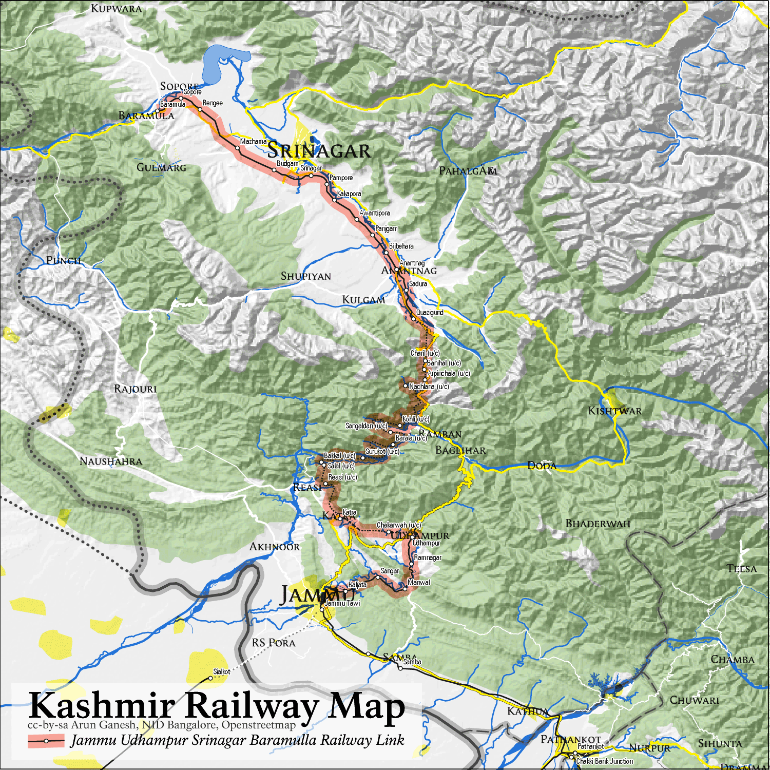 Map of JK Railway