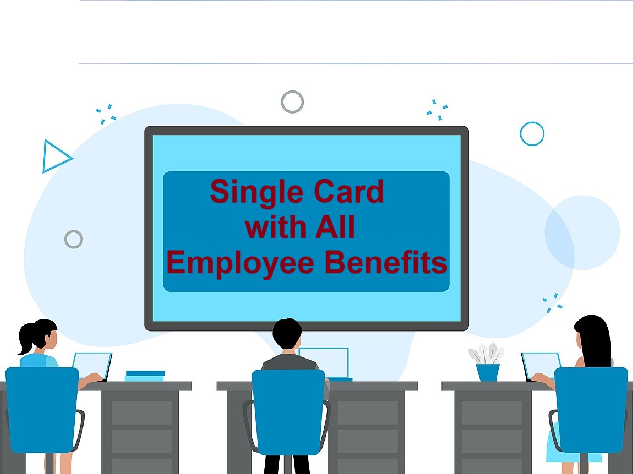 Employee sitting on office desk looking at the board which explains Sodexo multibenefit pass benefits