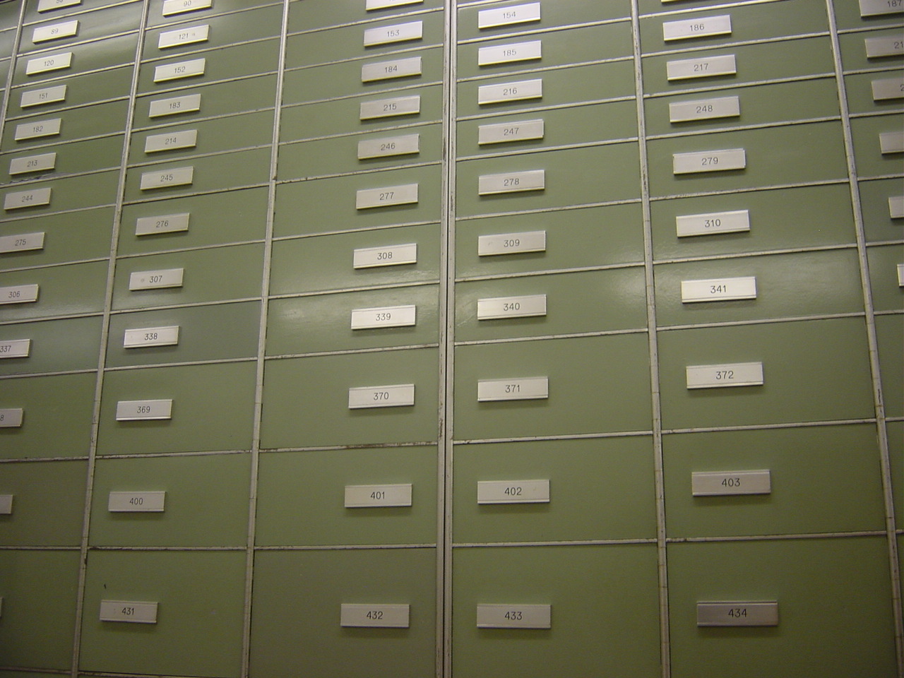 View of a Bank Lockers in the Bank Safe Vault