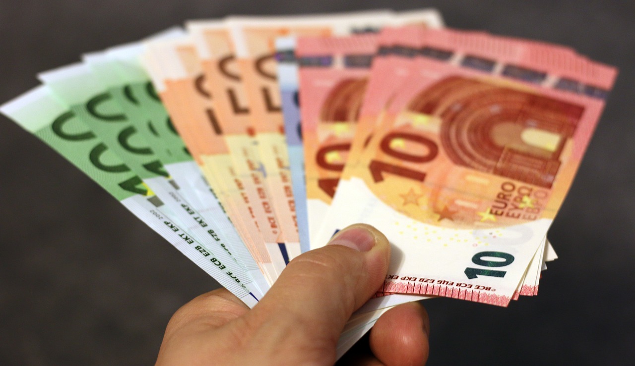 Money, Banknotes, Euro image, hand holding money