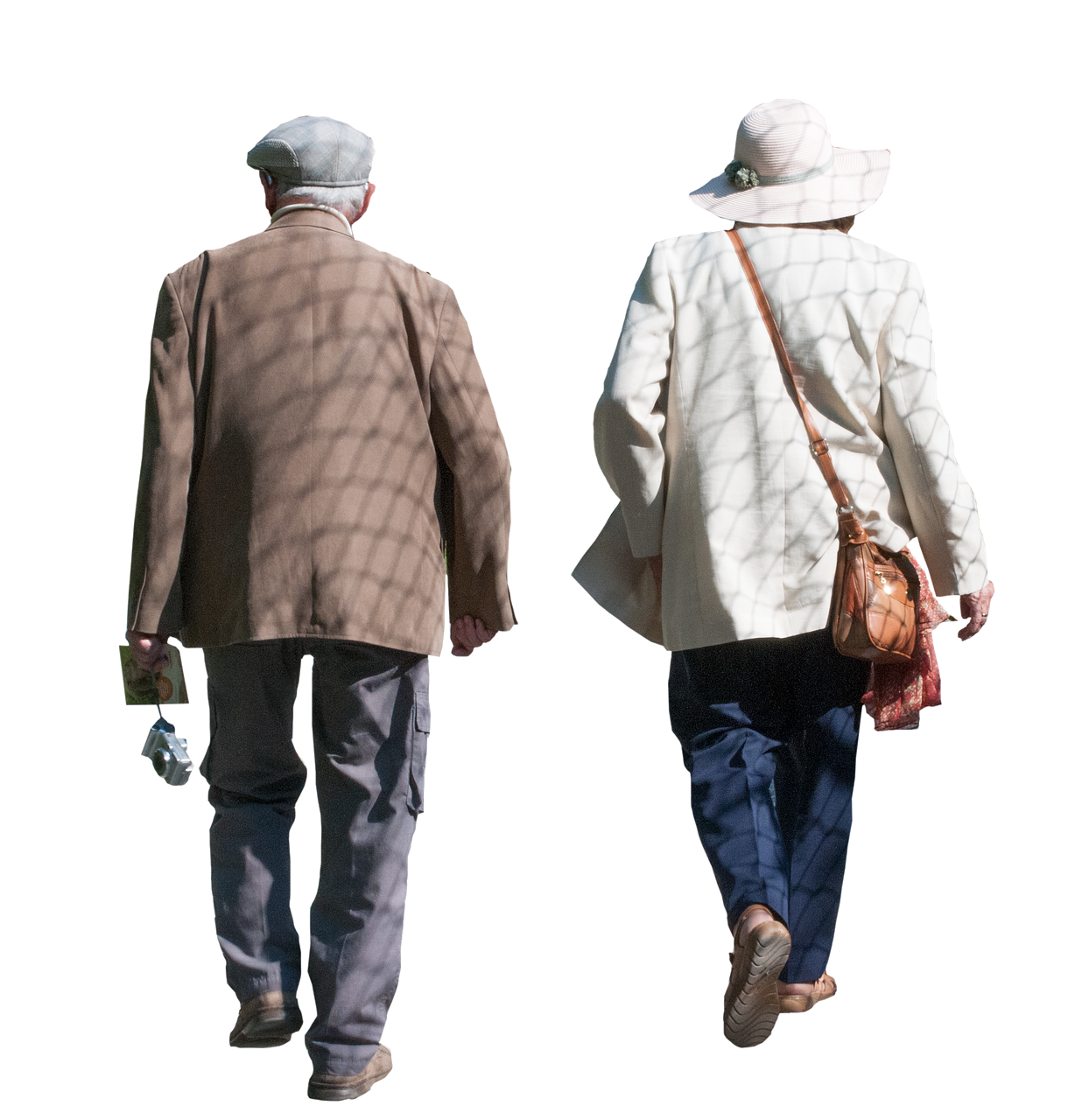 Old, Pensioners, Isolated image.