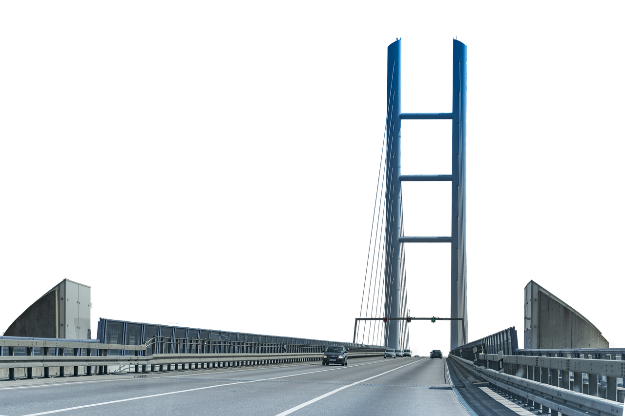 Bridge with car driving on it