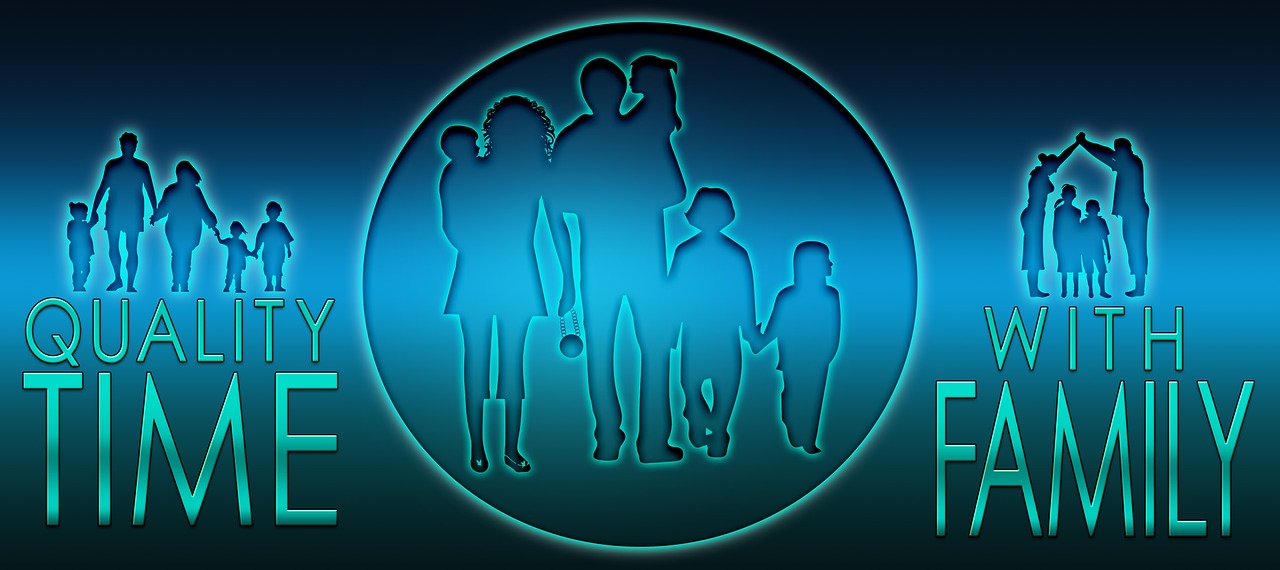 vector image of quality time with family