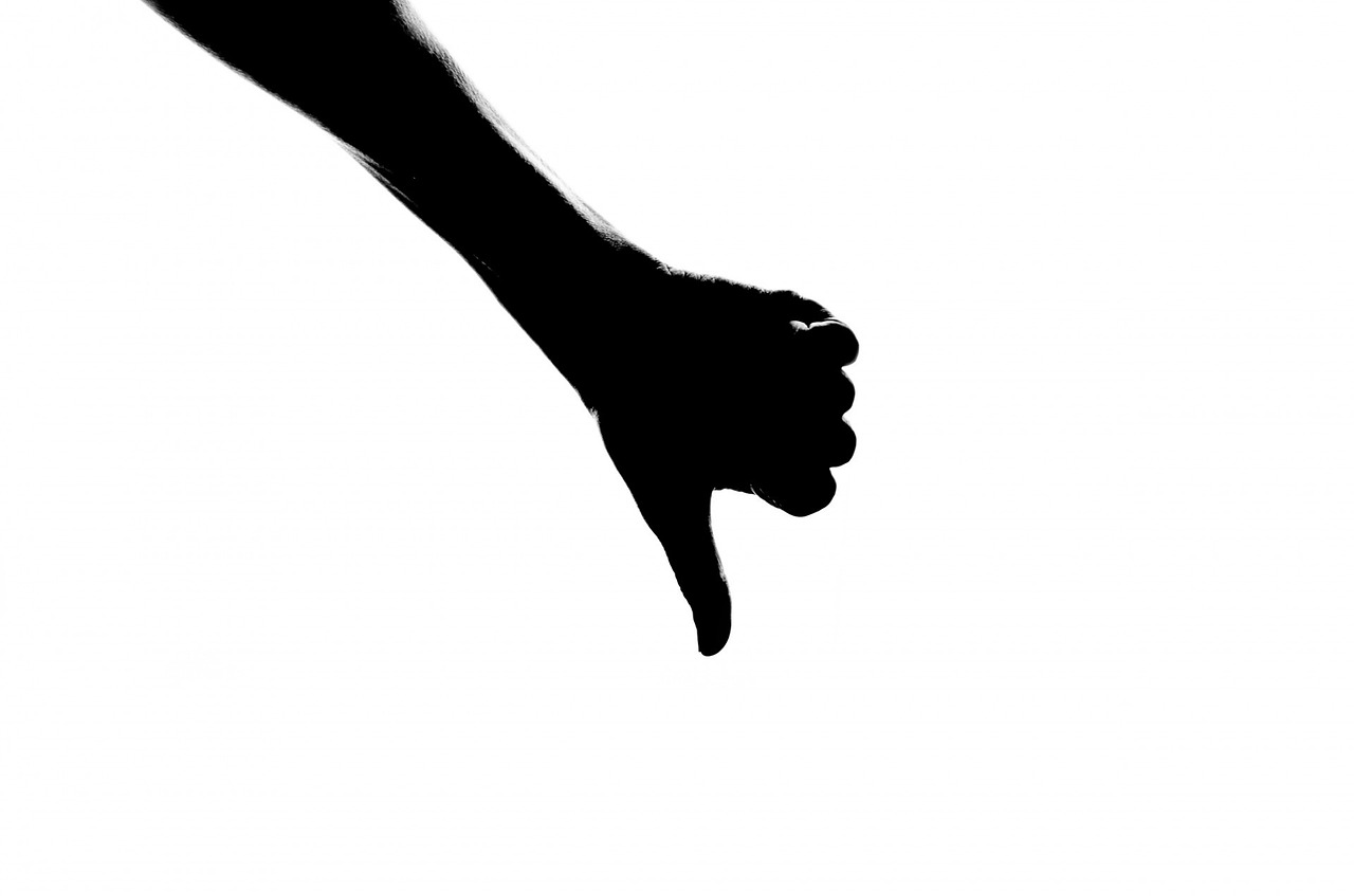 Silhouette, Thumb, Down image