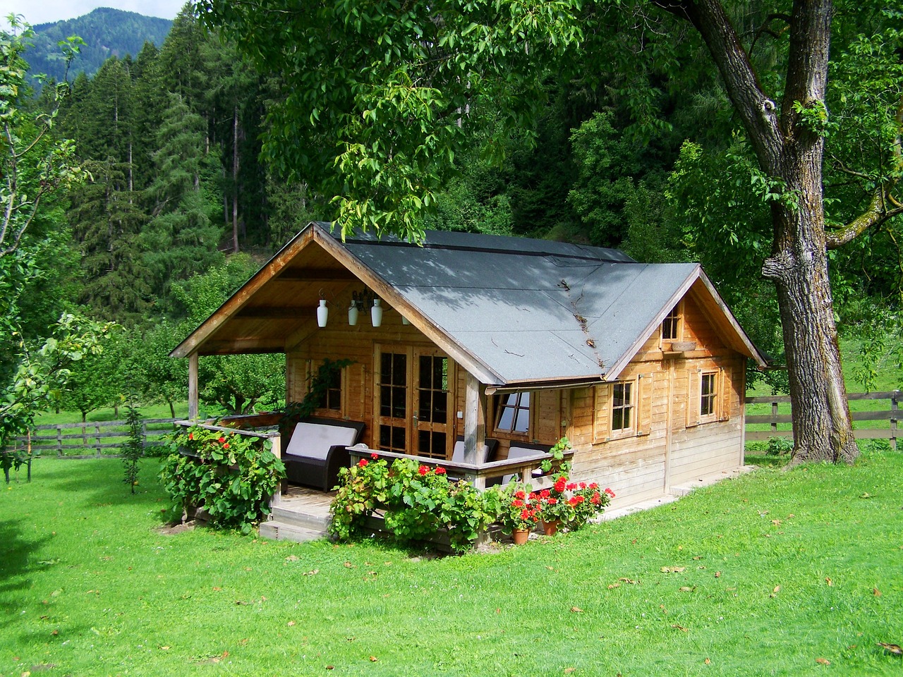 Small wooden house, Tiny cottage, Architecture image.