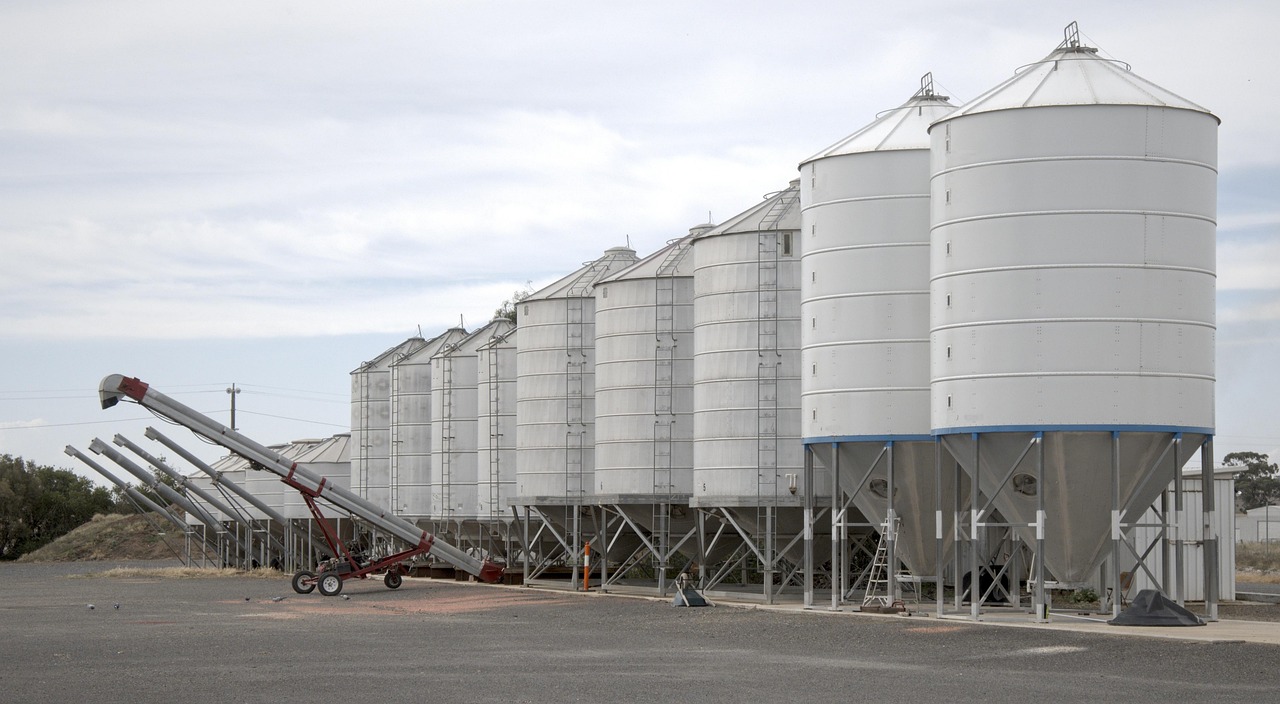 modern grain silo