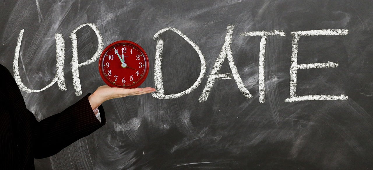 update written on blackboard